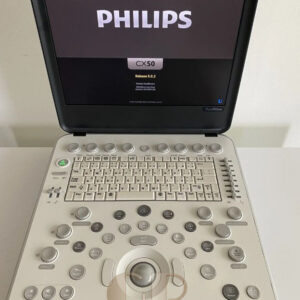 Philips CX50 Portable Cardiac Ultrasound System with advanced cardiac imaging and portable echocardiography capabilities for hospitals and healthcare facilities.