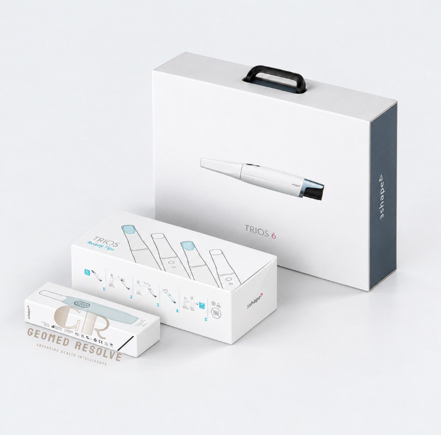 3Shape TRIOS 6 3Shape TRIOS 6 intraoral scanner creating high-accuracy digital dental impressions for restorative, implant, and orthodontic dentistry