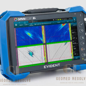 Olympus OmniScan X4 phased array ultrasonic flaw detector performing advanced weld inspection, corrosion mapping, crack detection, and industrial NDT testing