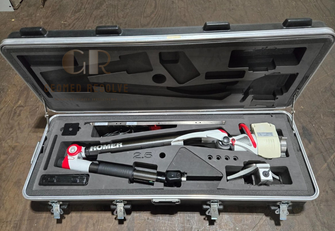 Hexagon ROMER Absolute Arm Used Portable 3D Metrology System Used Hexagon ROMER Absolute Arm portable 3D metrology system for industrial inspection, quality control, and reverse engineering