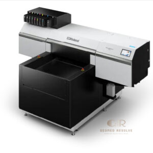 Roland VersaObject IO-300 industrial UV flatbed printer for direct printing on plastic, metal, glass, wood, and industrial products