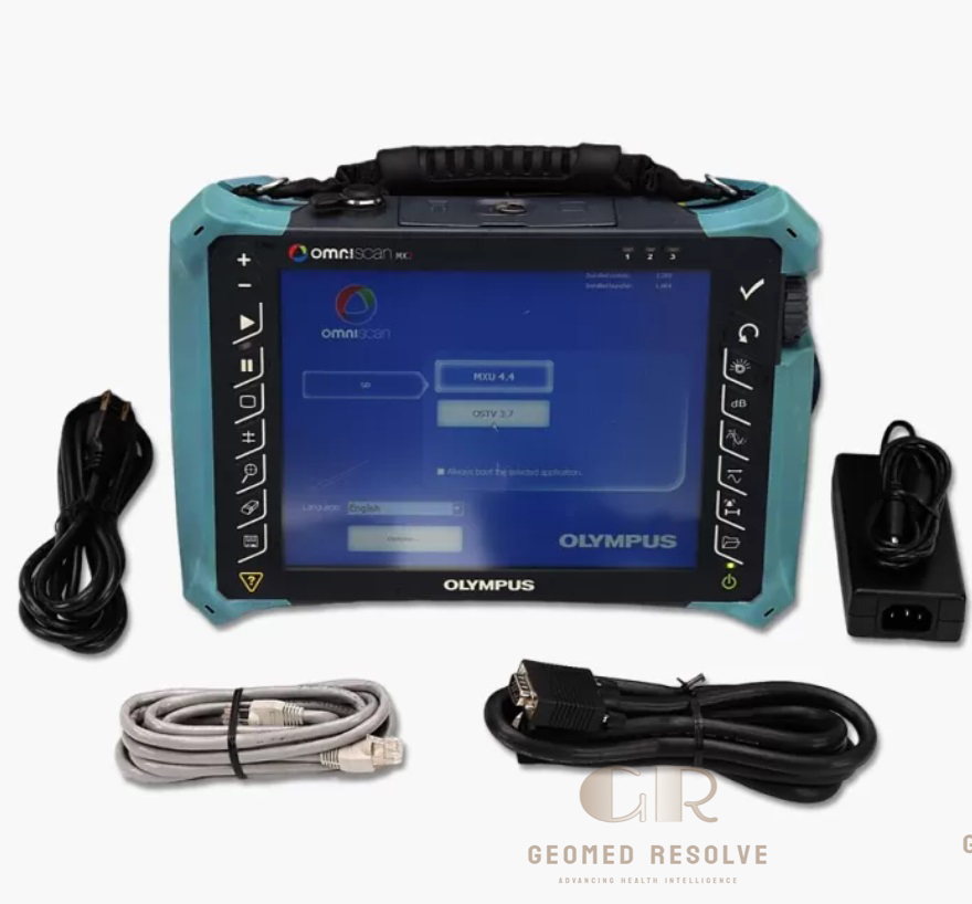 Olympus OmniScan MX2 32:128 Ultrasonic Phased Array Flaw Detector Olympus OmniScan MX2 32:128 phased array ultrasonic flaw detector for weld inspection and industrial NDT testing